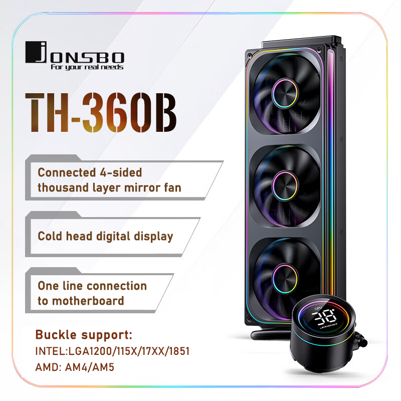 Aio Liquid Cooler - Jonsbo TH-360 AIO CPU Vloeistofkoeling Geïntegreerde