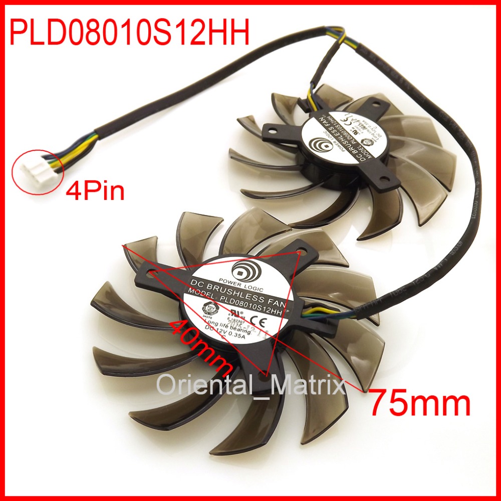 Air Cooler Cpu - Gratis Verzending 2 stks/partij PLD08010S12HH 75mm