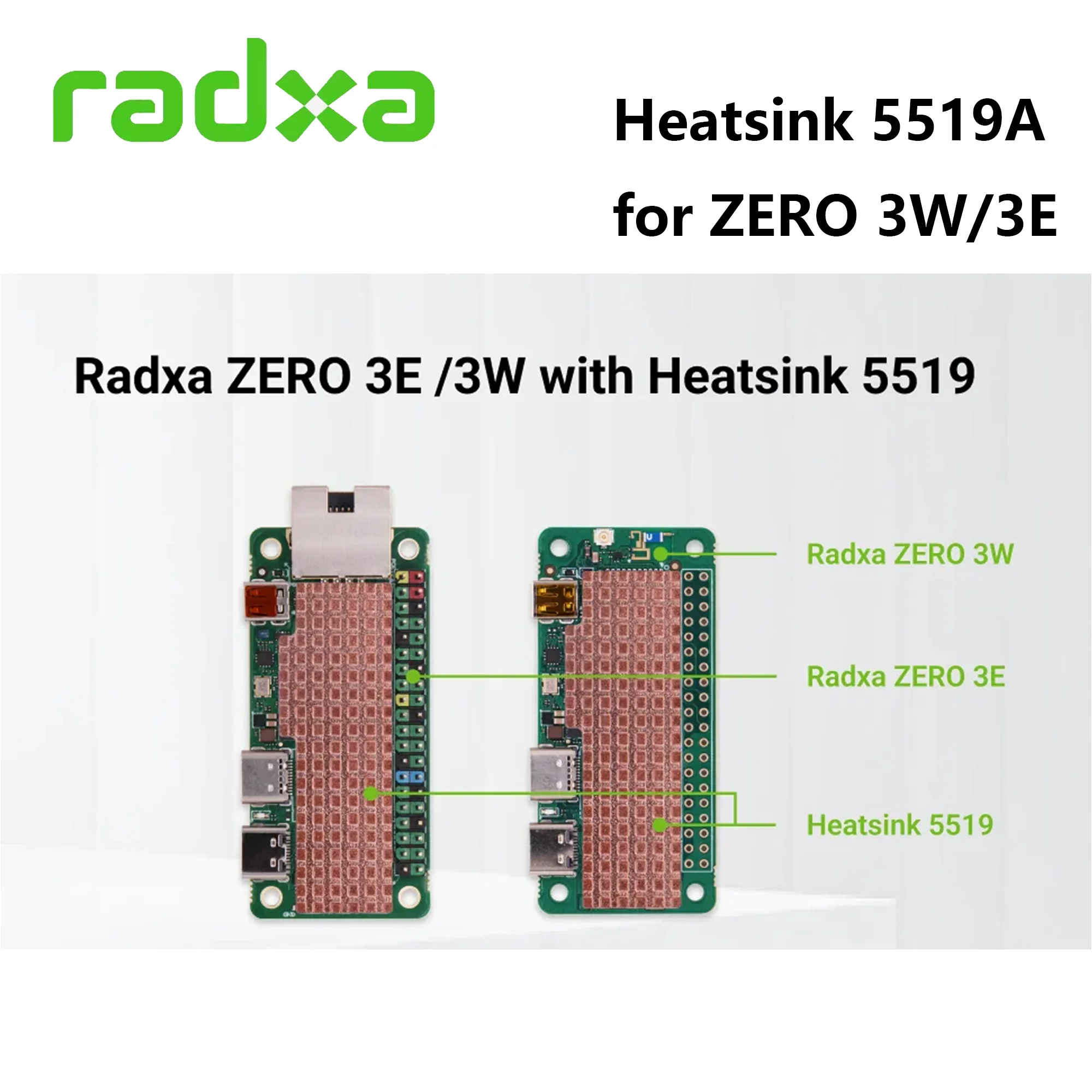 FireChip Radxa ZERO 3W / 3E Ko - Heatsink recensie en prijs
